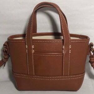 J. CREW Tan Genuine Leather Mini Montauk Tote Bag
